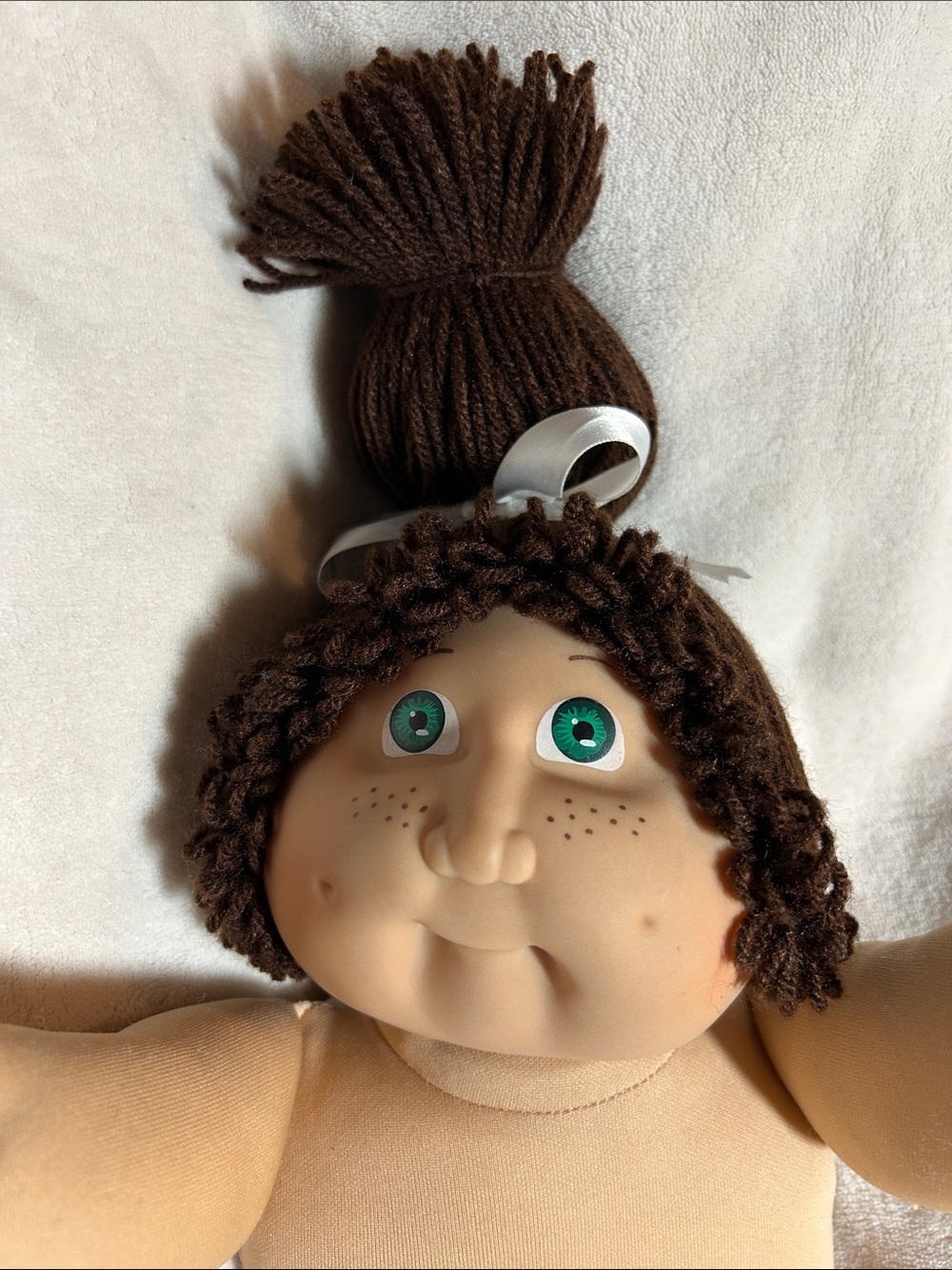 Beautiful Brown-Haired Jesmar Cabbage Patch Kids Doll with Green Eyes